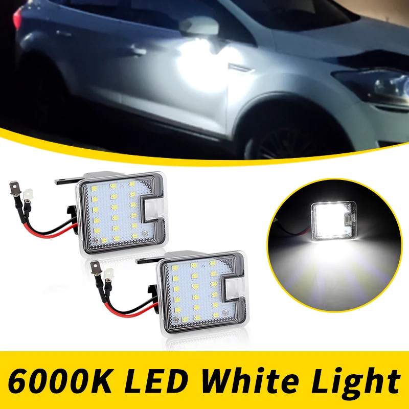 2PCS 12V LED Puddle Light Under Side Mirror Light For Ford Focus MK3 MK2 Mondeo MKIV MKV Kuga C-Max Escape S-Max Car Accessories