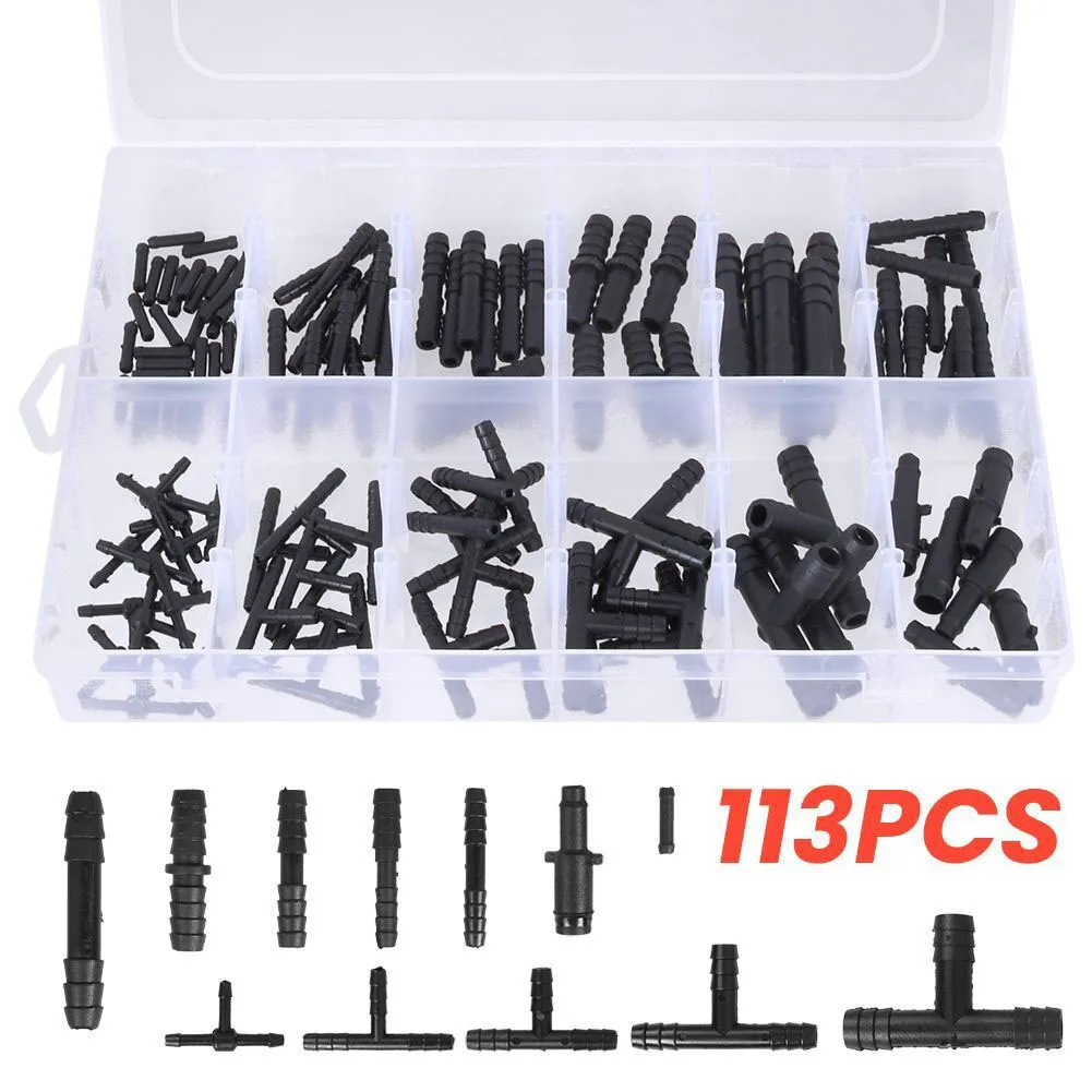 Car Hose Connector Assortment Reducer Set Plastic Straight T Piece Connectors  For Cooling Systems Fuel Systems