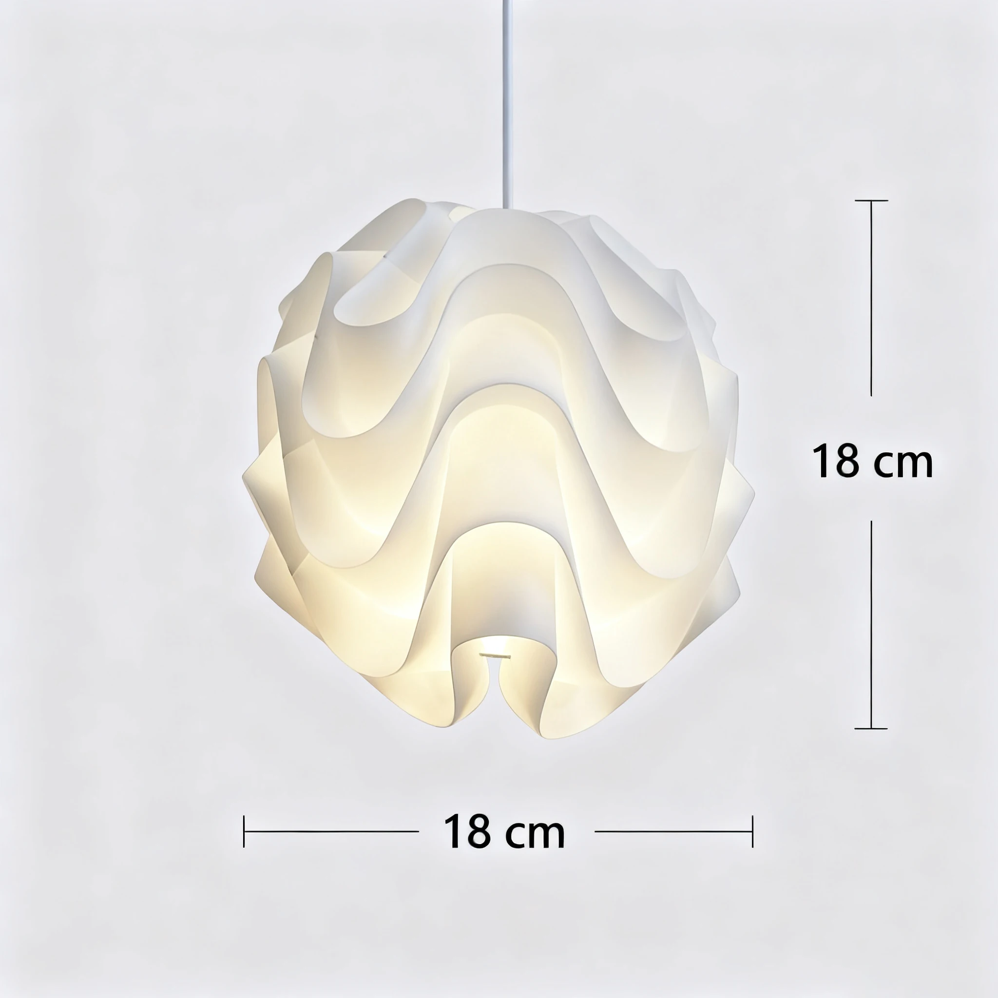 ضوء قلادة أكريليك بسيط على شكل موجة مع مقبس E27 مثالي لغرف النوم #2