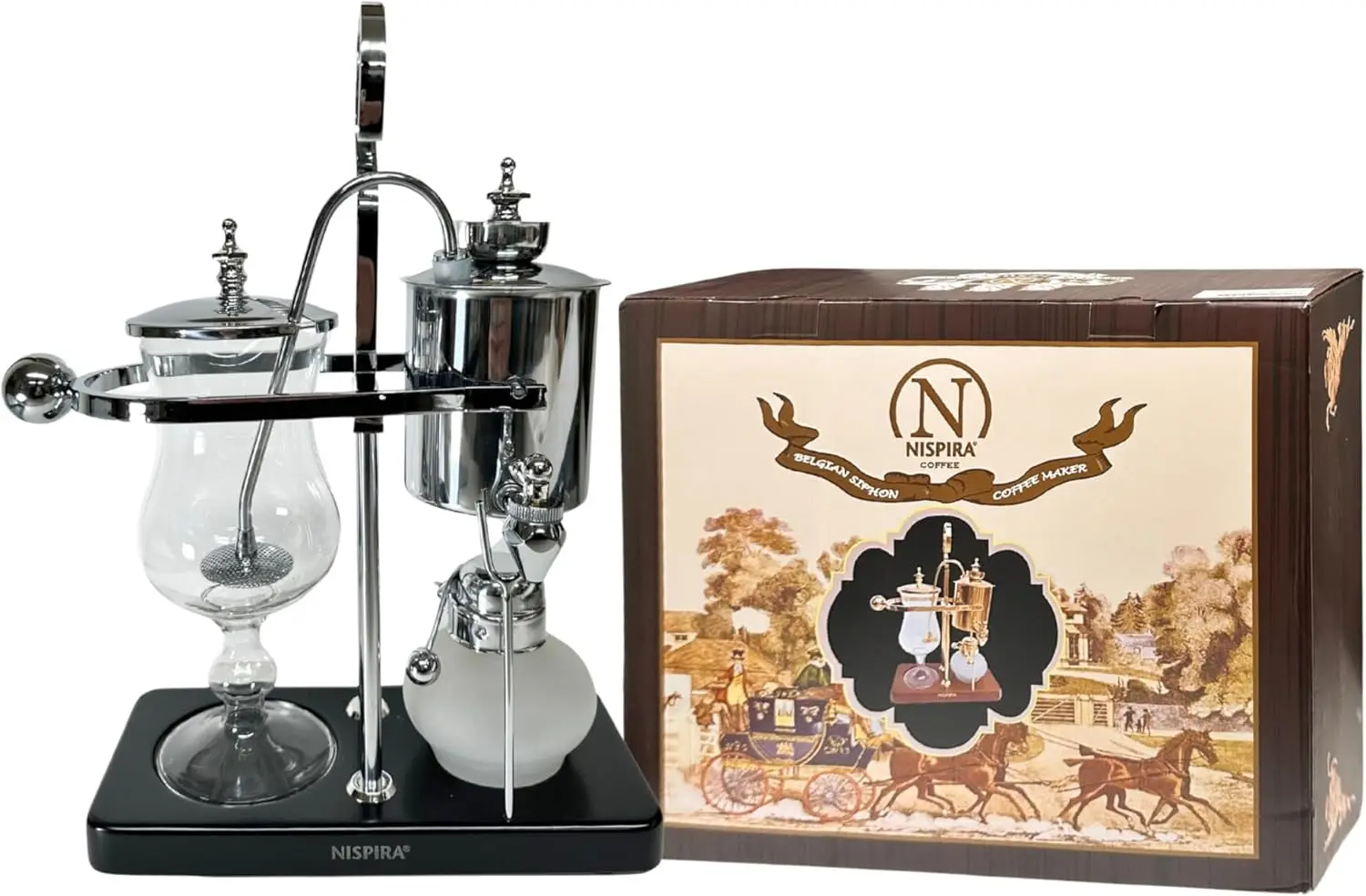 Belgium Royal Family Balance Syphon Unique Gravity Vintage Coffee Maker Vacuum Brewing System Silver 500 ml