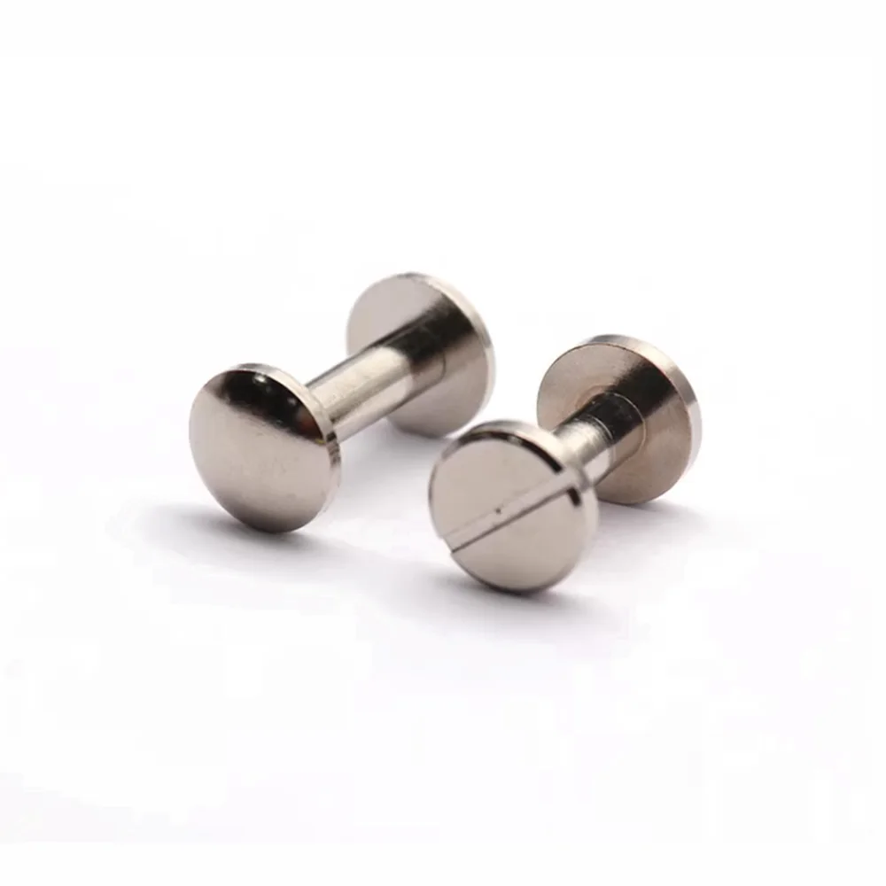 Brass Plated Silver Flat Head / Curved Face Rivet Ledger / Manual DIY / Belt / Screw Buckle Hardware Accessories