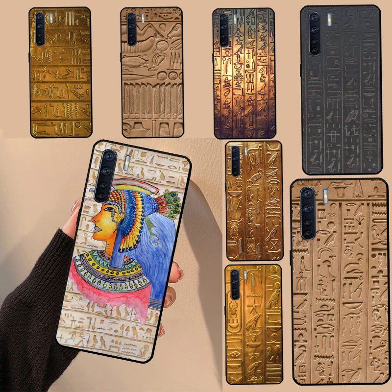 Egyptian Hieroglyphics Symbols For OPPO A17 A77 A94 A74 A54 A53 A57 S A58 A78 A98 A5 A9 A15 A16 A76 A96 A93 A52 A72 Case