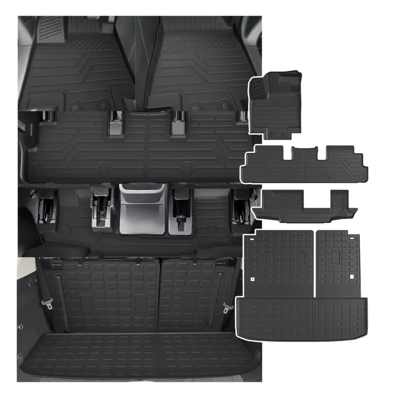 

Rear Trunk Mat with Backrest Business Design Full Set 4-Piece Non-Skid Durable TPE Floor Liner for 2023+