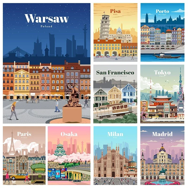 

Современные постеры с изображением Амстердама, Токио, Лондона, Исландии, Бали, Ванкувера, Северная Европа, настенное искусство, алмазные картины и принты для дома и комнаты