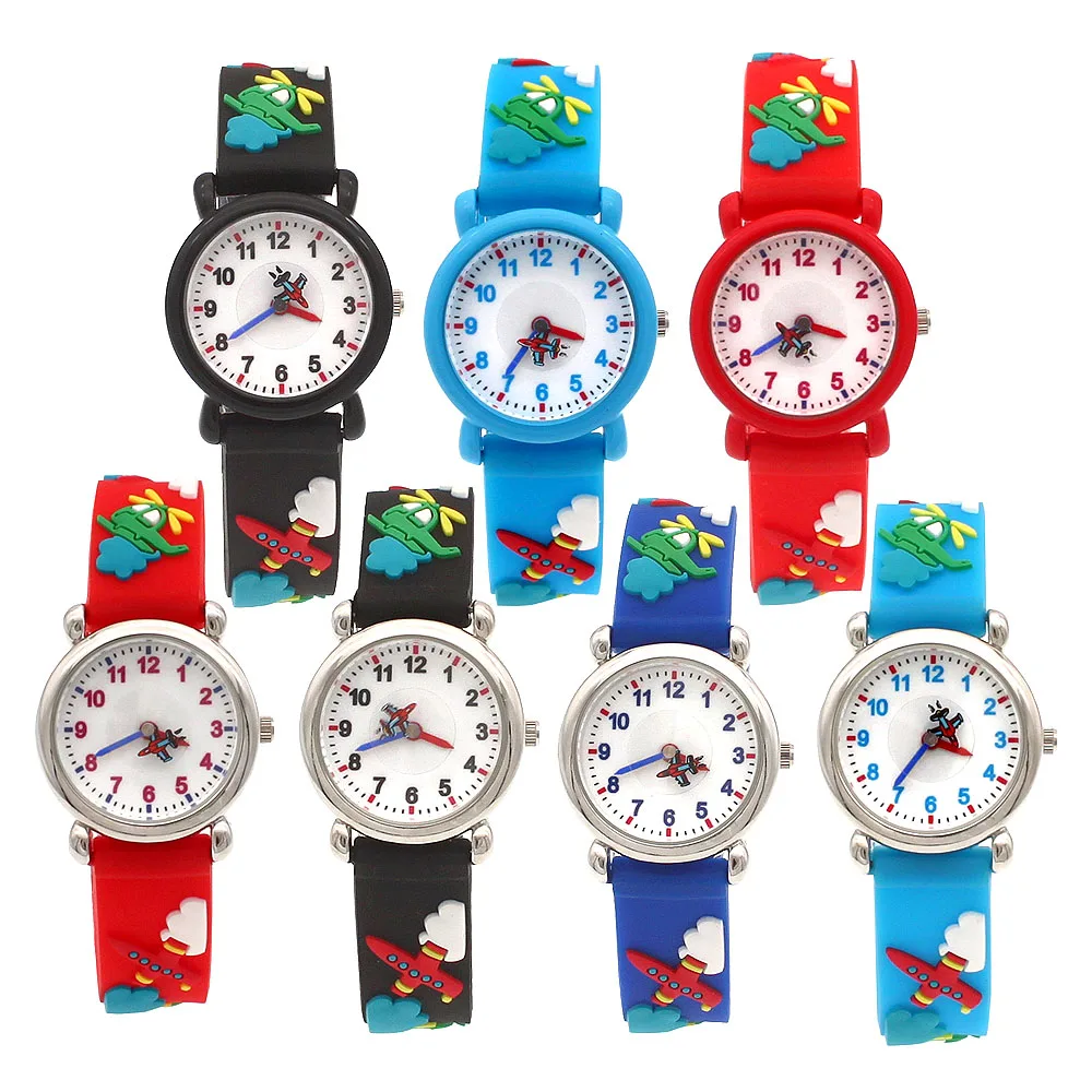 7Pcs Cartoon Quartz Watches Set for Kids Students with 3D Strap Sports Design Ideal Birthday Gift
