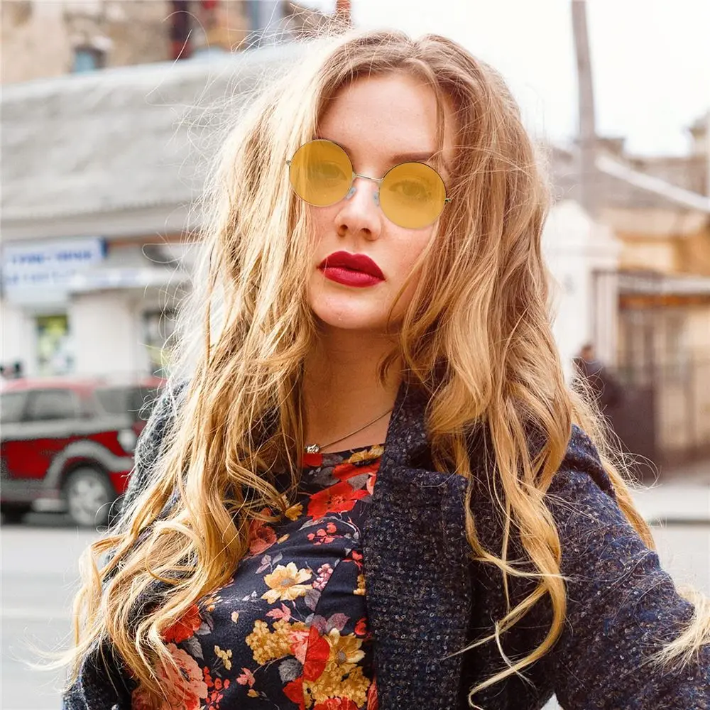 Fashion Party Hippie Circle Glasses Metal Sunglasses Round Sunglasses Eyewear