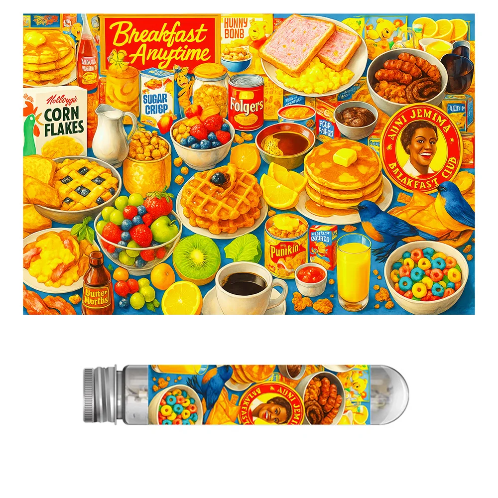 Mini 150‑Piece Jigsaw Puzzle, Colorful Bottles & Jars Pattern, Relaxing Decompression Game Toy for Family Entertainment