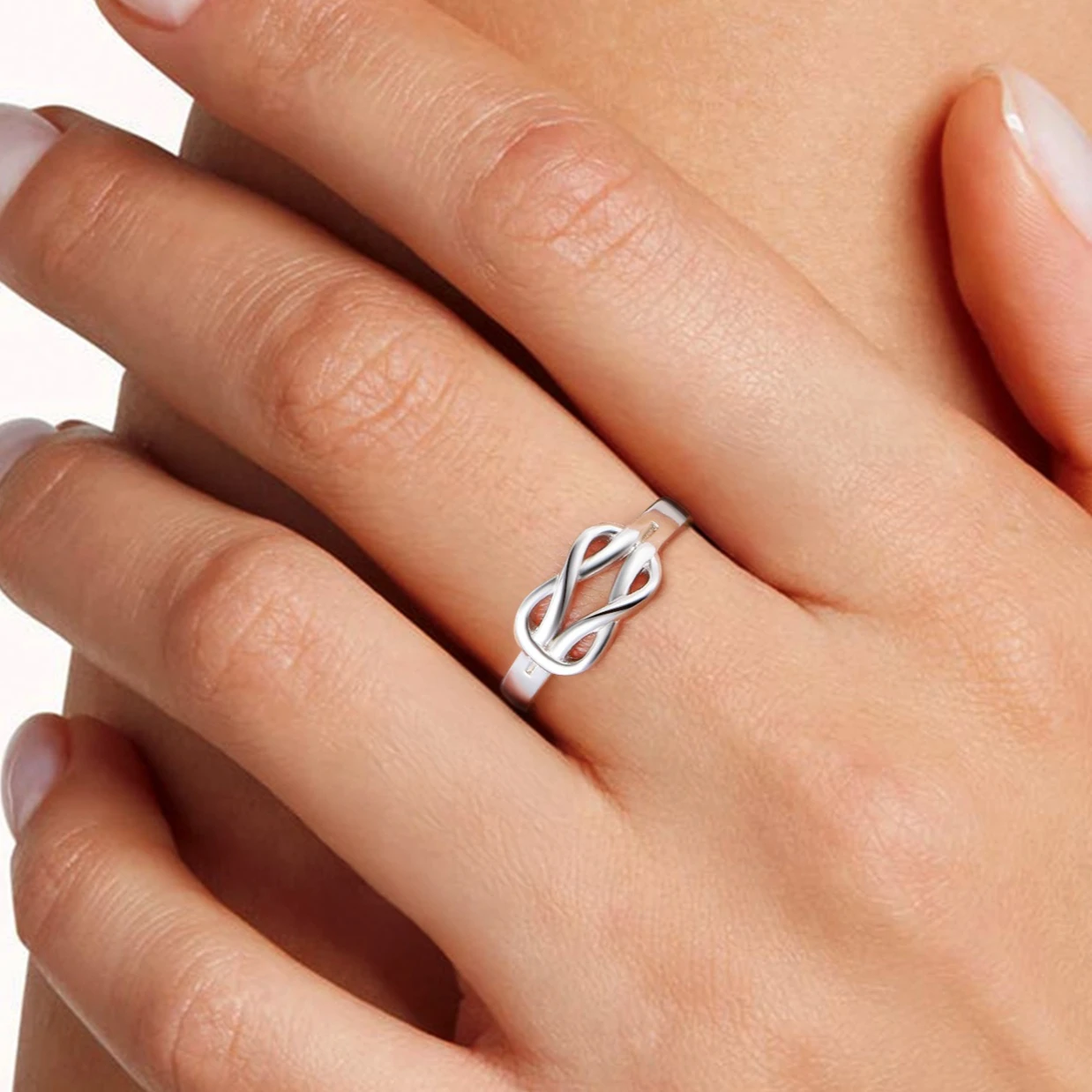 

U7 стерлингового серебра 925 пробы, кольцо с узлом «Любовь», обещанное кольцо для женщин, романтическое юбилейное обручальное кольцо, размер 4-12 ювелирных изделий, подарок