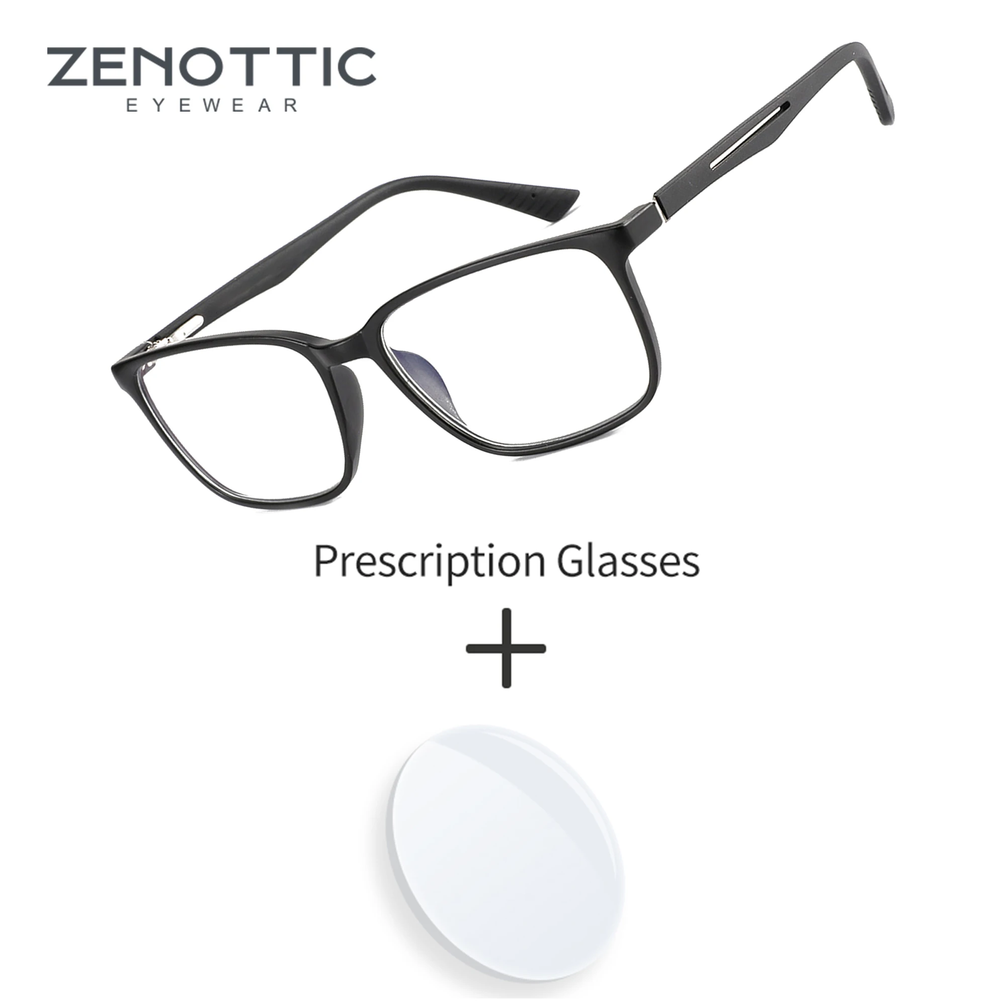 ZENOTTIC Fashion Square Prescription Glasses Anti Blue Light/Photochromic/ Myopia/Hyperopia/Progressive Eyeglasses Unisex