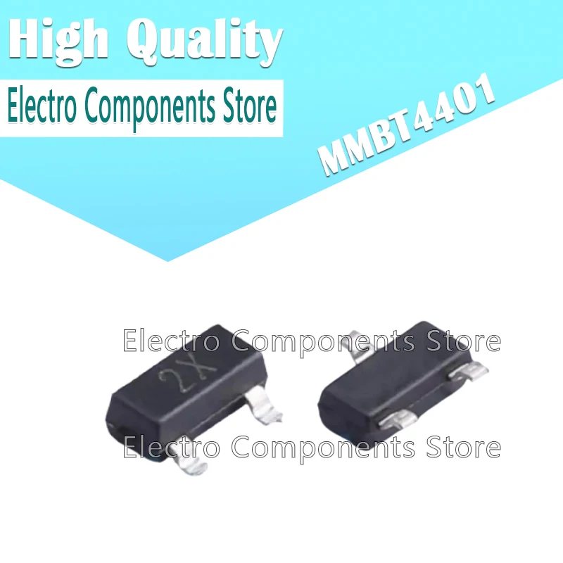 50PCS MMBT4401 2N4401 NPN (Marking 2X) 2X SOT23 Switching Transistors SMD TRANSISTOR ( NPN) BJT