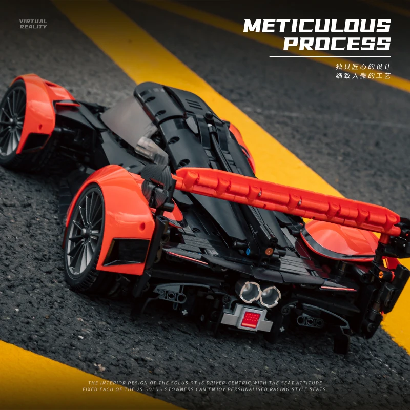 MOC Solus Supercar Building Blocks Y10000, Technical Race Car Model, DIY Assembly Bricks Set, Detailed Body Structure