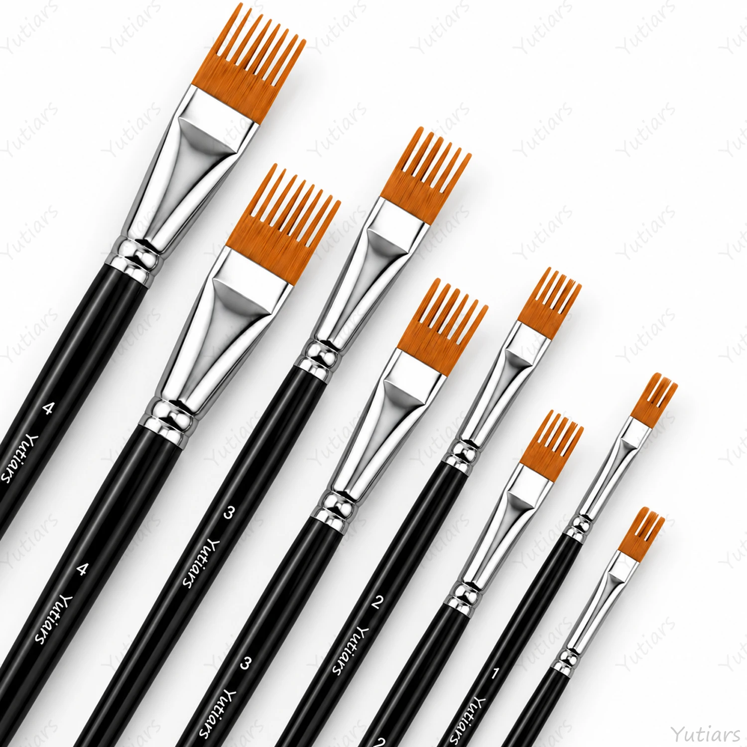 4/8Pcs Texture Paint Brush Set, Comb Rake Brushes for Acrylic Oil Watercolor, Grass Fur Hair Detail Painting Artist Tools Kit