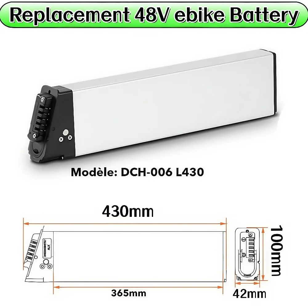 

DCH-006 48V 10.4Ah/12.8Ah/17Ah Replacement Battery for LO26/20LVXD30/LAFLY X3/X5 Motor,350W~1000W,Li-ion Battery Pack with BMS.