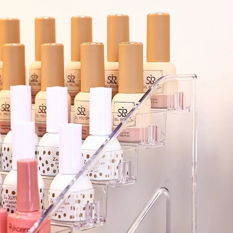 1 Stück Mehrschichtiges Acryl-Nagellack-Displayregal Transparentes Leiterförmiges Sortierregal Schnell Aufzubauendes Kosmetikregal – Detail 4