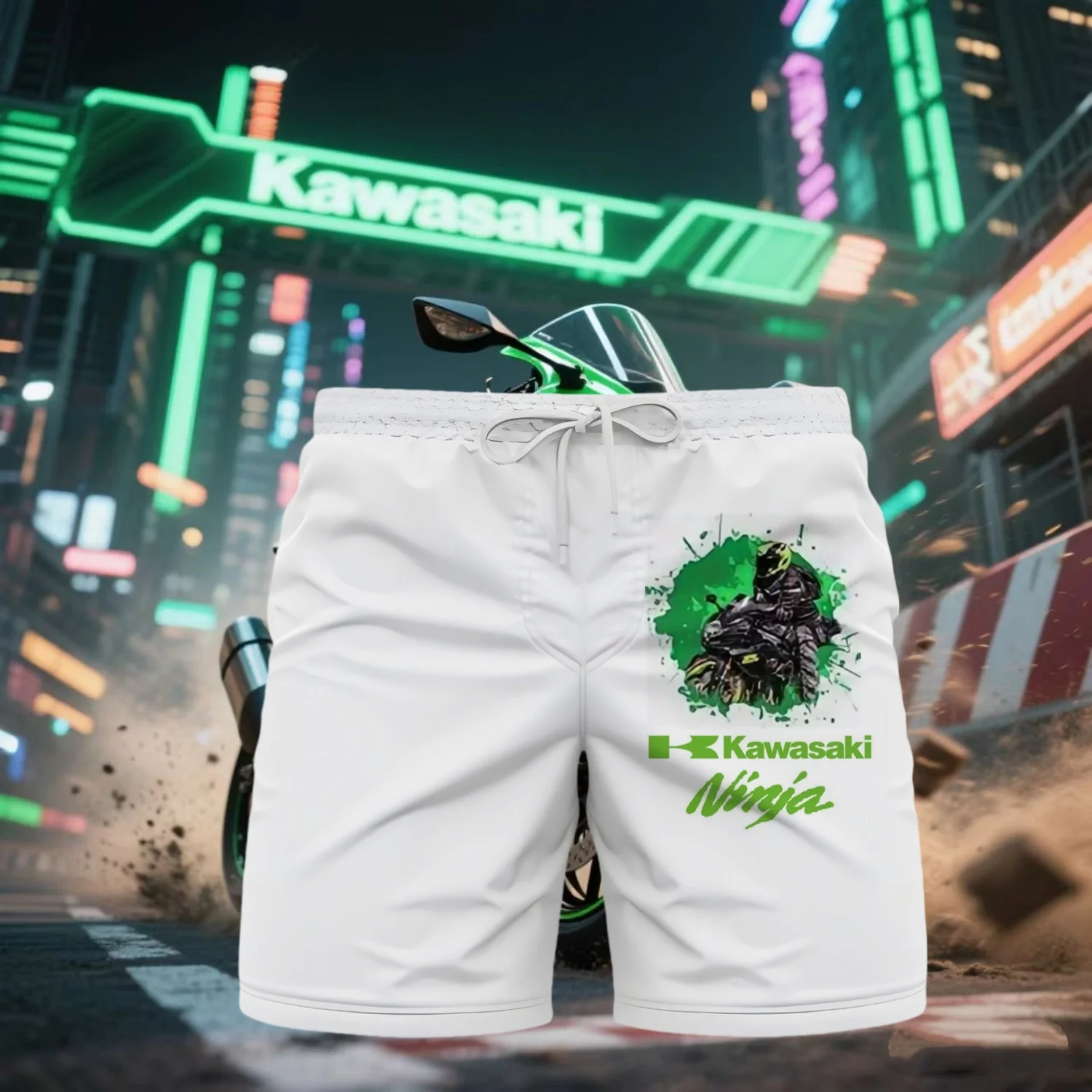

Summer Outdoor Sports Trend Fast Drying Breathable Kawasaki Motorcycle Shorts Thin Motorcycle Sports Comfortable Shorts