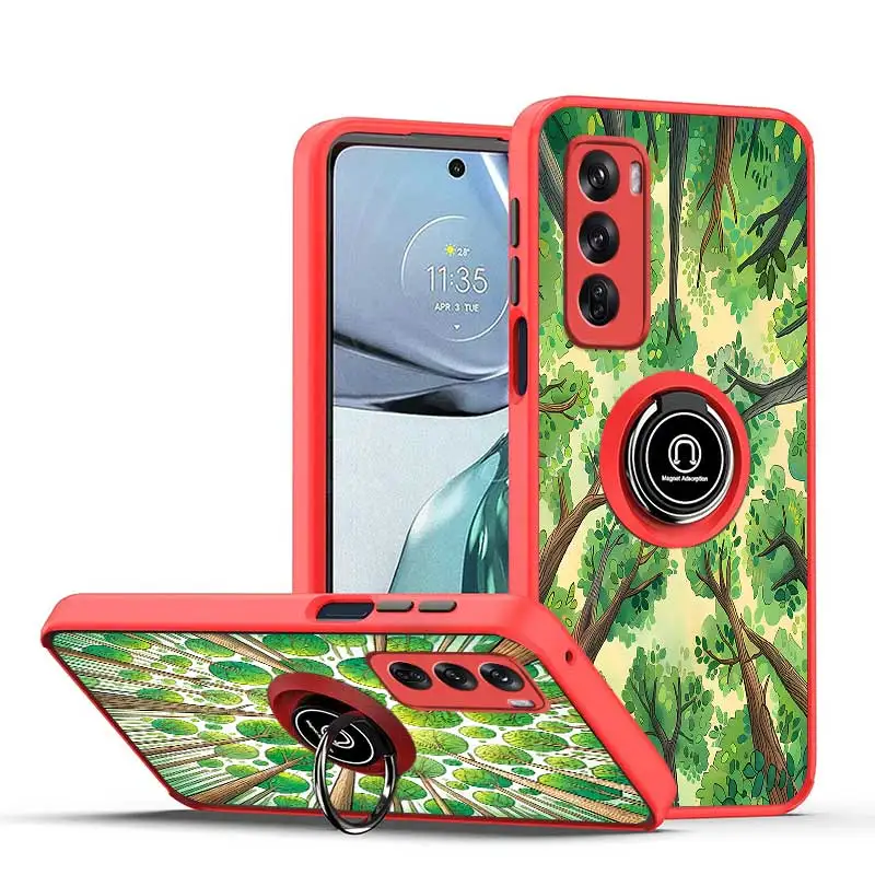 Reno12Pro Forest Canopy Skin-feel Ring Phone Case For OPPO Reno 11 11F 10 8 8T 8T 7 6 5 4 Lite Pro Plus Cover