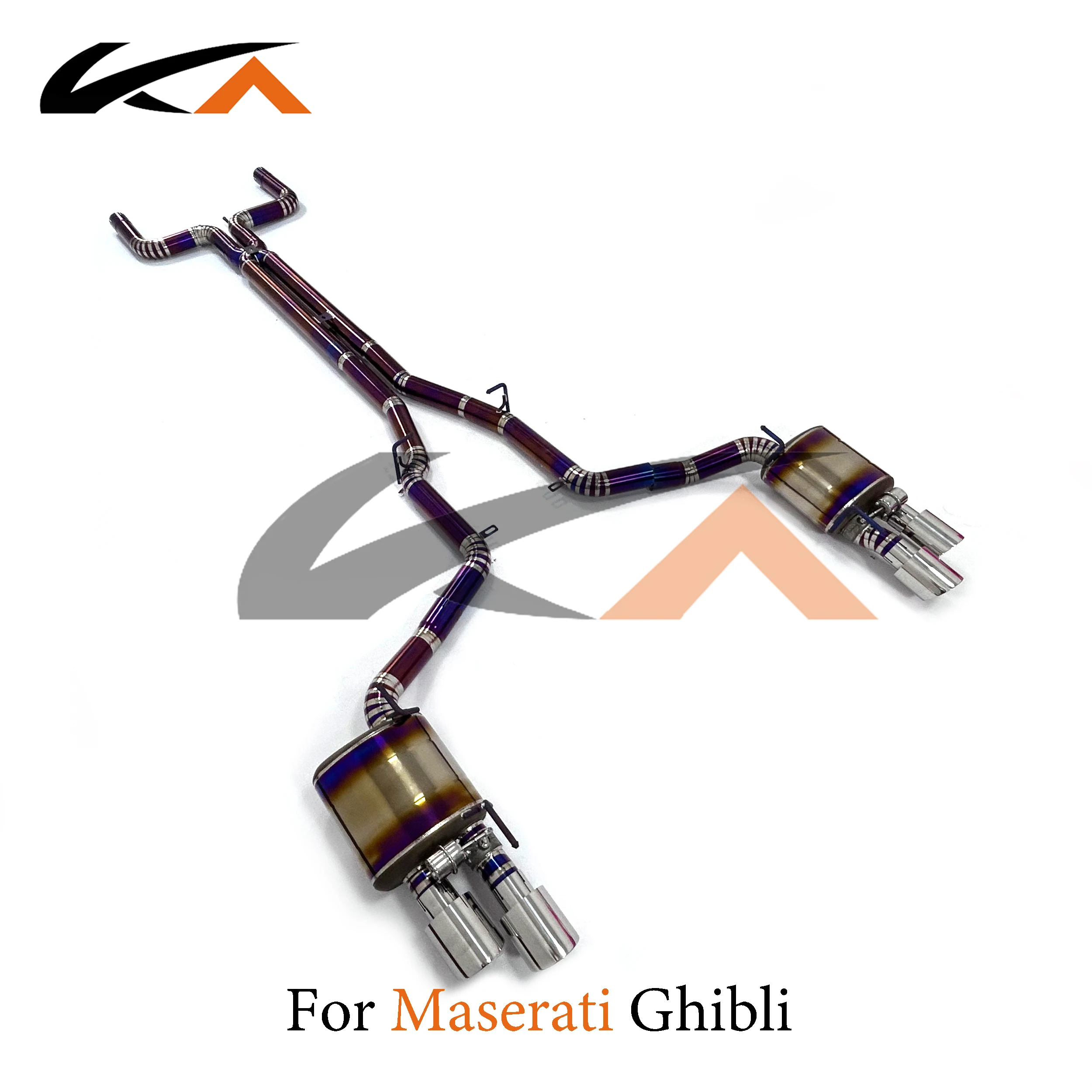 KA Tuning exhaust system titanium catback for Maserati Ghibli 3.0 rear section with muffler valve