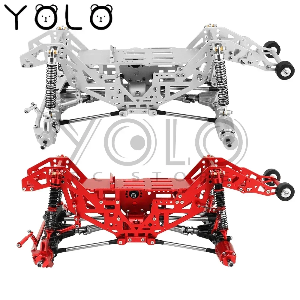 1:18 Metal Upgrade Chassis Frame with Axles Gearbox For RC 1/18 LOSI Mini LMT 1/18 Brushed Monster Truck Aluminum Alloy Part