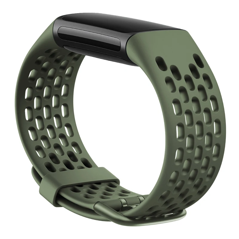 

Мягкий сменный ремешок для часов из ТПУ, спортивный браслет для Fitbit Charge 5 — темно-зеленый