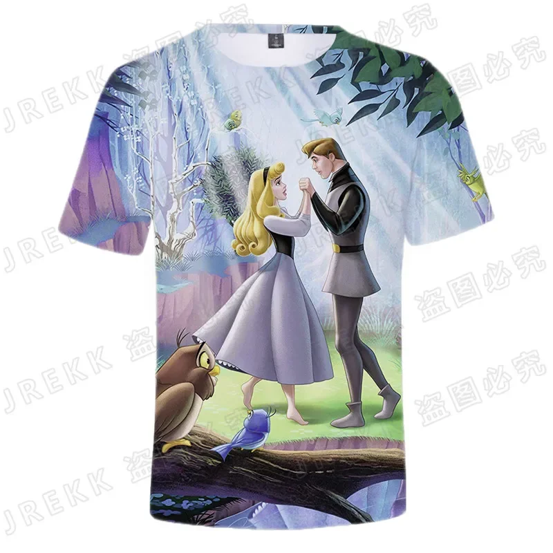 Anime Sleeping Beauty T-shirt Teenn Children 3d Print Summer Short Sleeve Boy Girl Kids Cool Casual Tops Tee