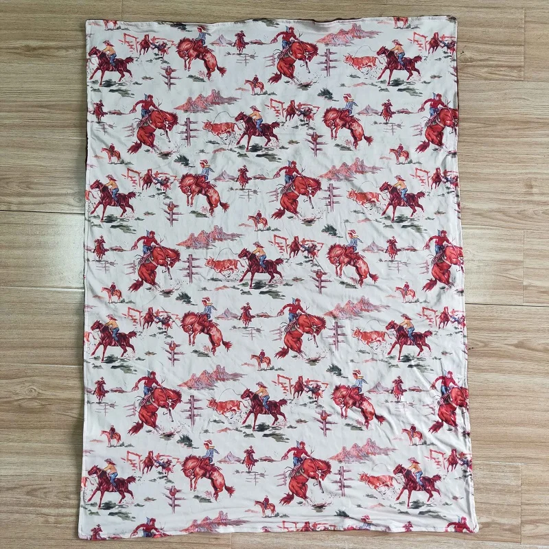 

New Fashion Baby Blankets For Newborns Western Cow Cattle Comfortable Soft Special Design Boutique Children Cotton Clothing