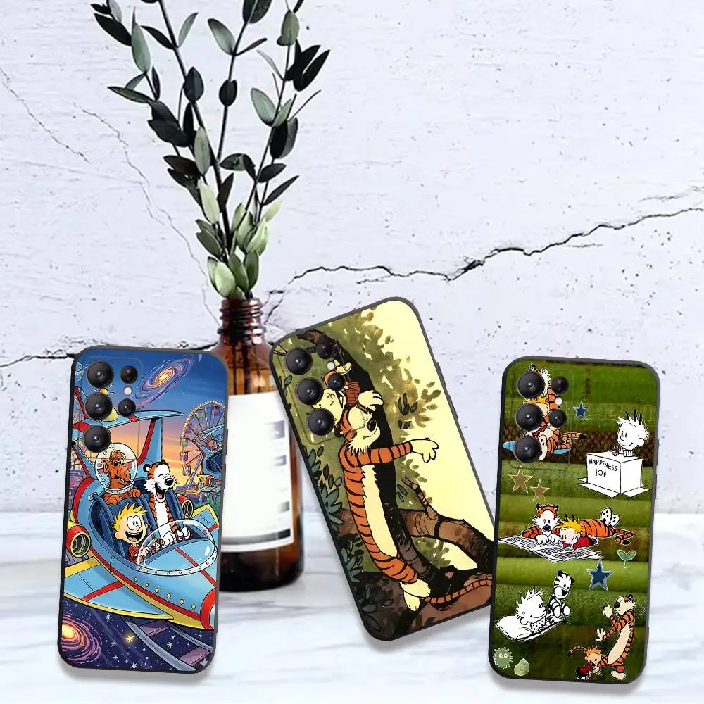 Book C-Calvin And H-Hobbes Phone Case For Samsung S 24 fe 25 Ultra plus 20 lite 21 30 22 23 24 22 Ultra 5G Fundas