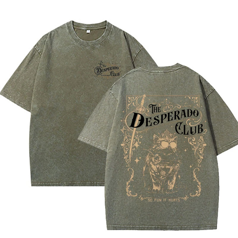 Princess Donut Graphic T Shirts Dungeon Crawler Carl T Shirt The Desperado Club Tee Vintage Washed Fantasy Book Reader Gift