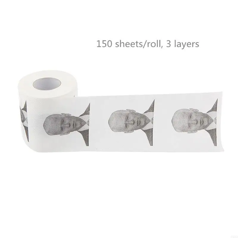 C63D 1 Roll Toilet Paper Bathroom Prank Joke Fun Paper Joe Biden Humour Printed Toilet Paper Roll Tissue Rolling Paper Gift