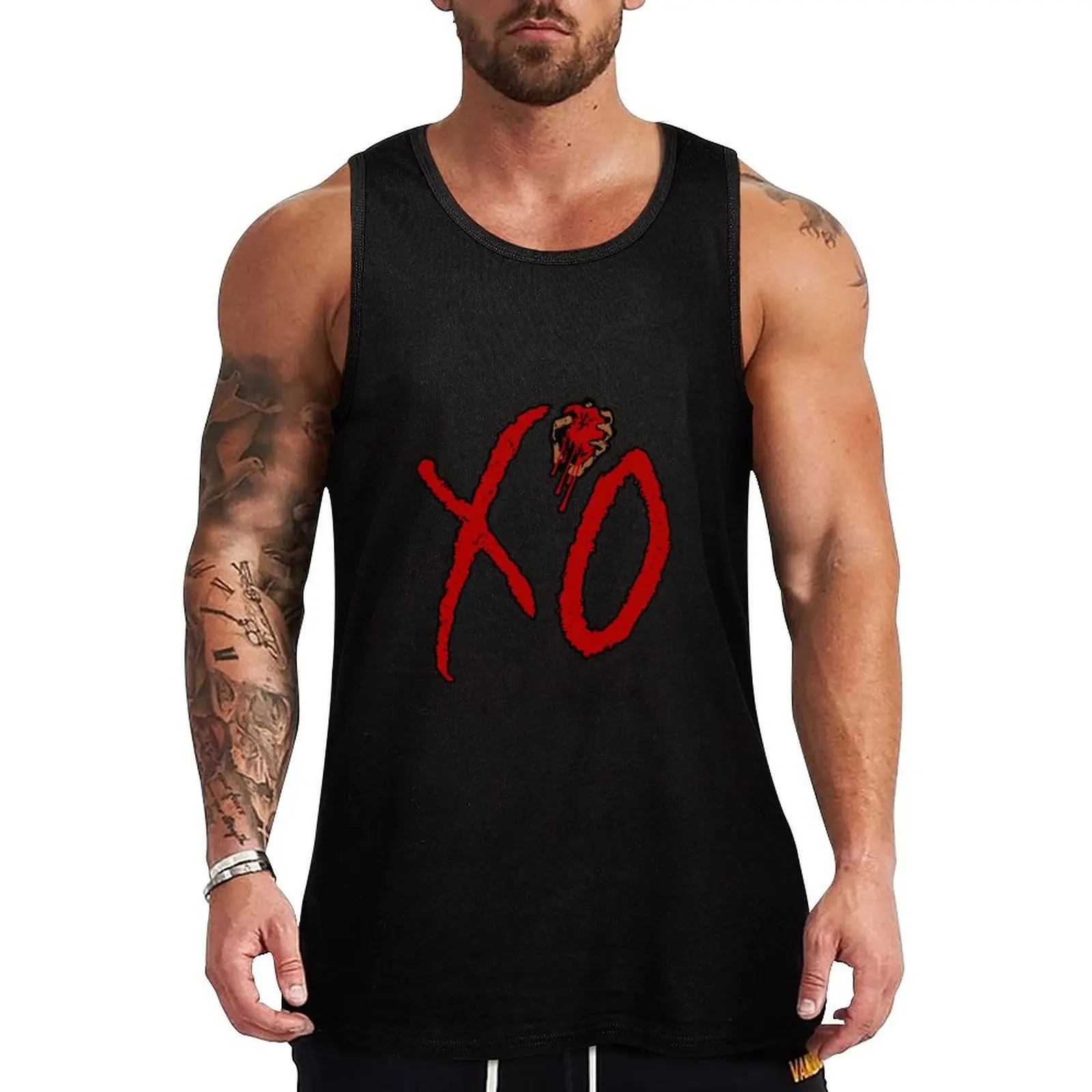 

X O HOLD YOUR HEART Tank Top Men's summer clothes Men's gym t-shirts bodybuilding man Sports clothing