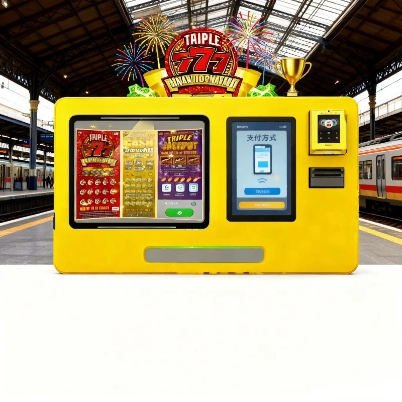 Wall-Mounted Lottery Machine 24/7 Multi-Payment 10.1 Inch Touch Screen Light Box SDK for Shopping Centers Customized