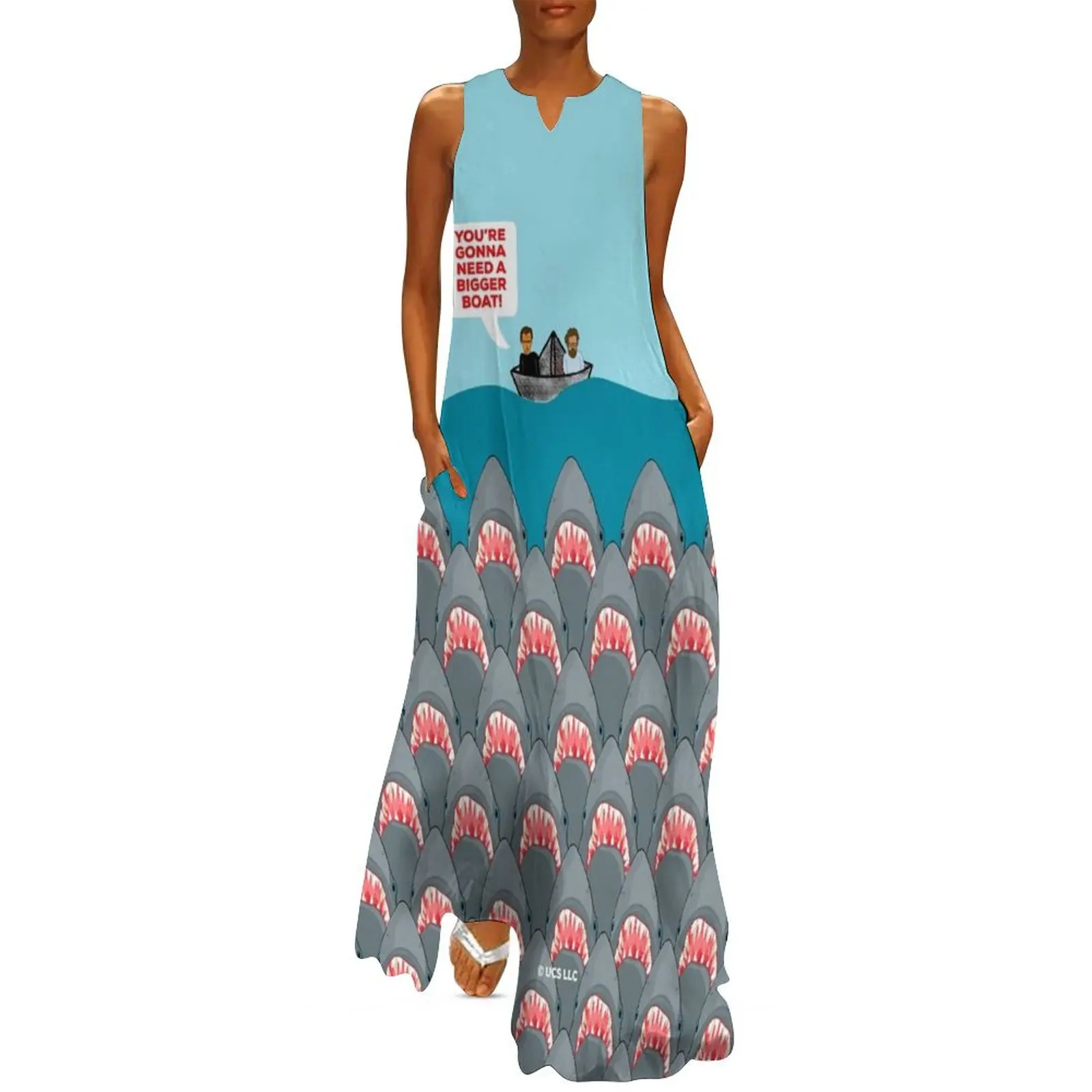 Jaws Movie Sharks Long Dress Dance dresses evening dresses women Woman fashion Dress