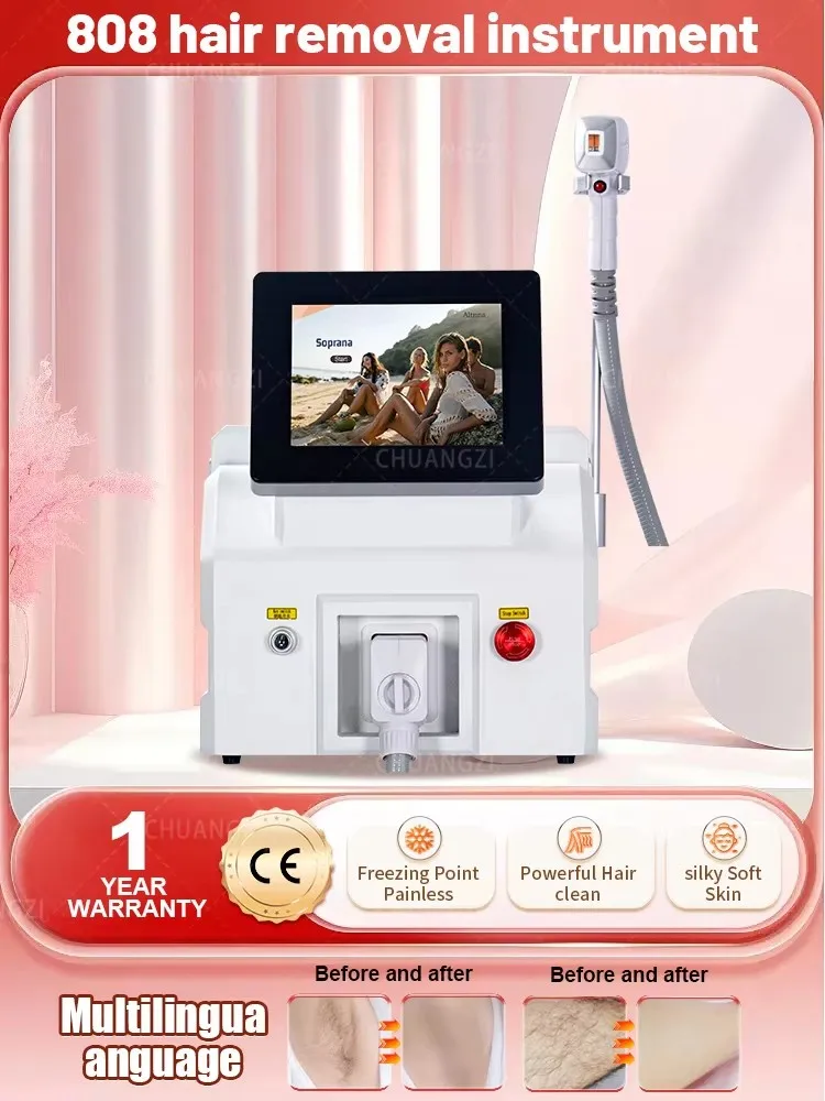 

2025 Portable 3500W 808nm diode laser 755 808 1064nm wavelength freezing point painless permanent hair removal