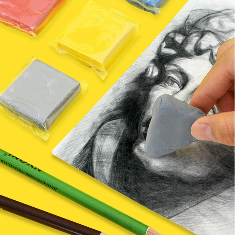 1pcs Plasticity Soft Rubber Eraser Student Drawing Sketch Highlight Novelty Plasticine Pencil Eraser Art Supplies Stationery