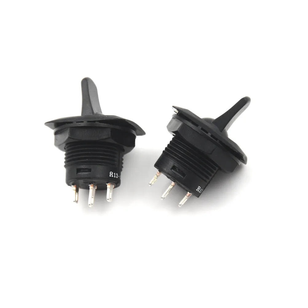 2 قطعة اللون الأسود الخيال العلمي R13-402 أون-أون 3Pin 2 موقف الحفاظ على جولة تبديل التبديل SPDT لوحة جبل بالجملة #6