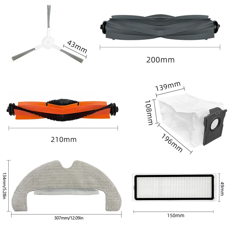For Dreame D10 Plus Gen 2/RLD32GD Main Side Brush Filter Accessories One Time Large Capacity Dust Bag Vacuum Cleaner Parts