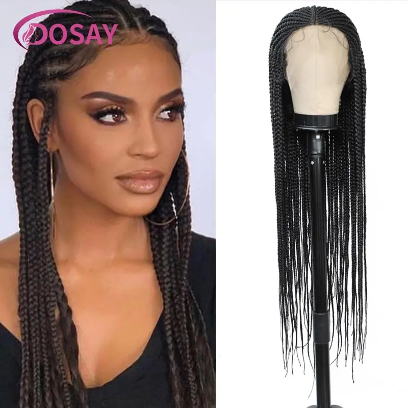 13*8 Lace Frontal Braided Wigs Synthetic Tribal Braids Wig 36'' Cornrow Braids Wig For Black Women Jumbo Knotless Braided Wigs