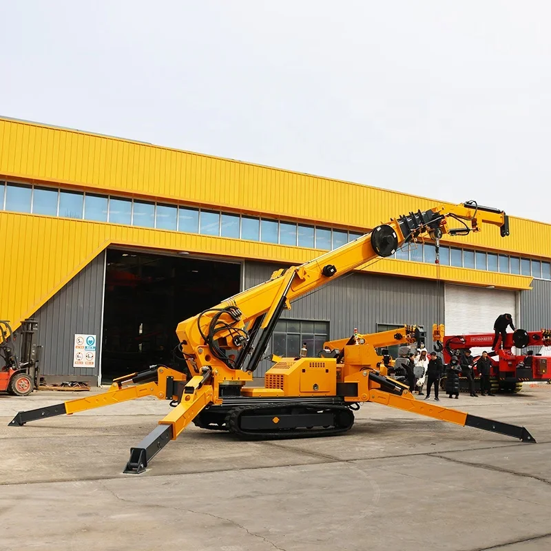 Small Mobile Spider Crane 5 Ton 8 Ton 3 Ton Remote Control Spider Crawler Cranes with Man Basket Factory Price