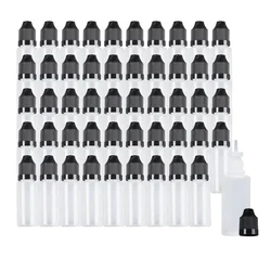 50Pcs 15ml LDPE Plastic Thin Tip Dropper Bottles, Small Empty Squeeze Dropper Bottles with 3 mini funnel