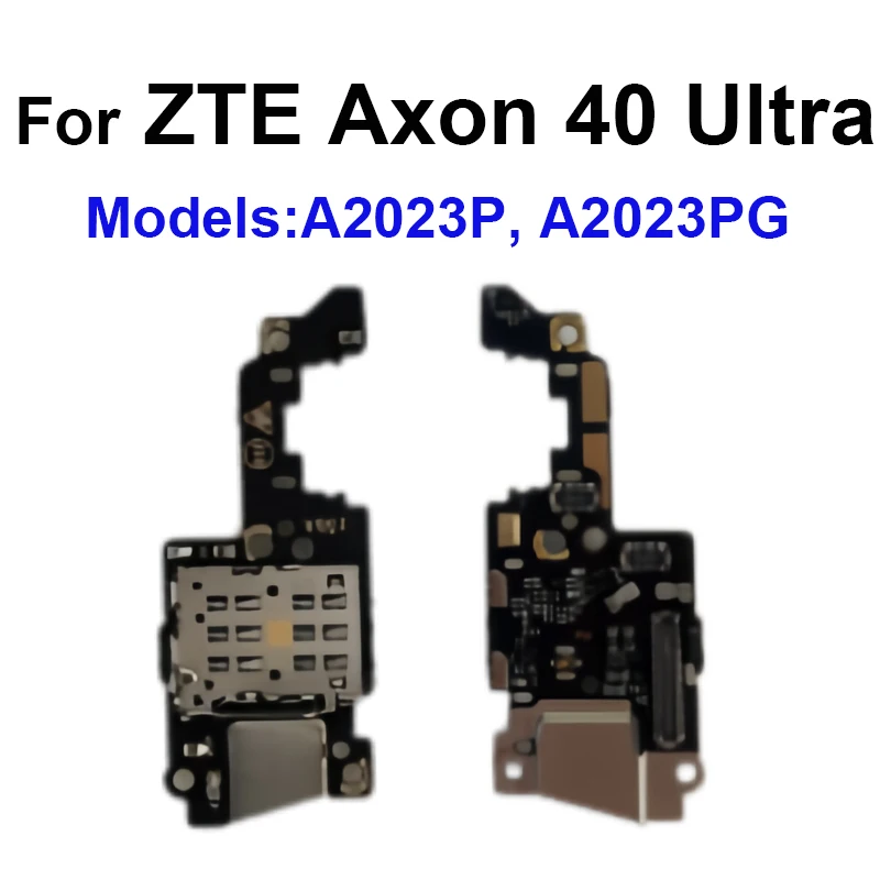 SIM Card Tray Adapter Microphone Board For ZTE Axon 40 Ultra Models A2023P A2023PG Sim Card Charging Cellphone Connector Parts