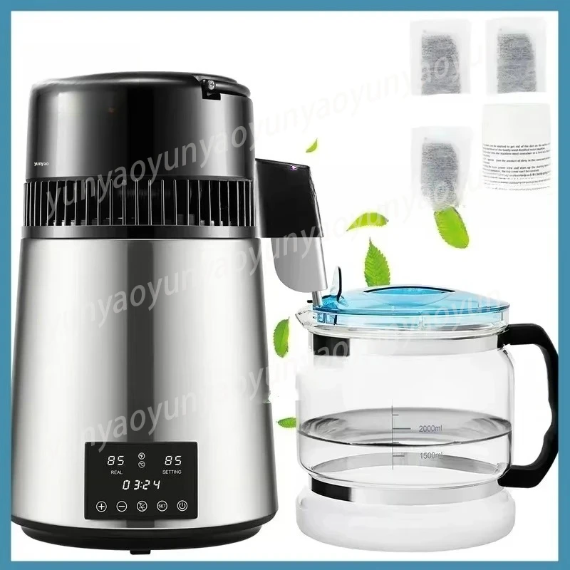4L Water Distiller Purifier Filter Dispenser Drinking Bottle Softener Dual Temp Display Overheat Protection Home Appliance