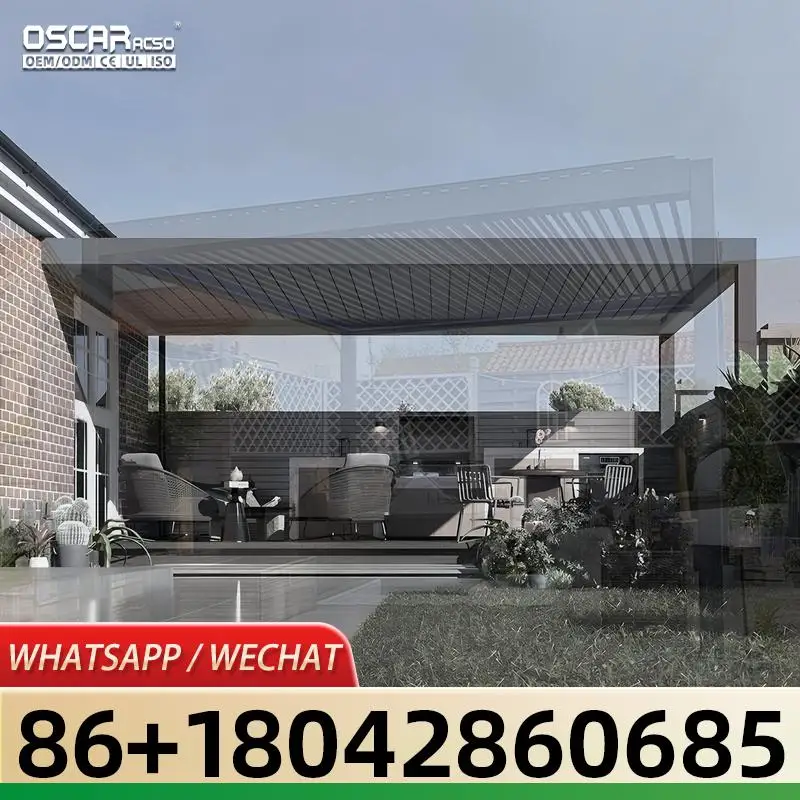 12'x20' Outdoor Aluminum Louvered Pergola with Adjustable & Rainproof Roof Dark Gray for Garden Patio Backyard pergola