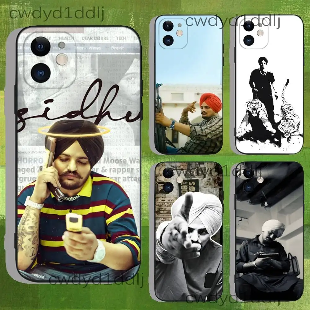 

S-Sidhu Moosewala Rapper Phone Case For 15,16,17,13,14,11,12,Pro,Max,Plus,E,Air,Mini Shockproof Silicone Soft Cover