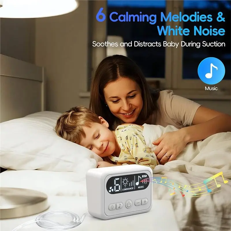 ABXE-Nursery Rhymes& Soothing Light Electric Nasal Aspirator With 3-Level Suction For Baby Toddler Congestion Relief Tool