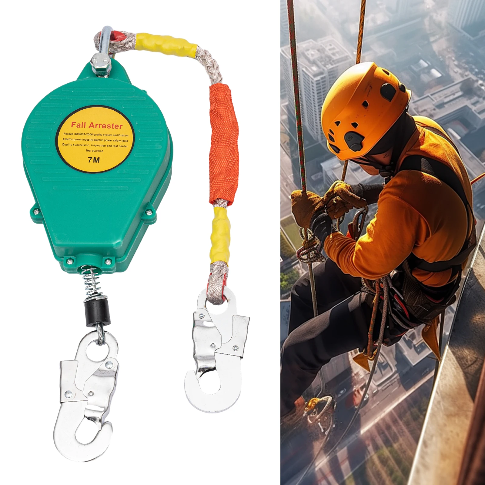 حزام مضفر من النايلون ذاتي التراجع مقاوم للاهتراء 7.27 رطل خفيف الوزن وسهل الاستخدام لأعمال جسر البناء الهندسي