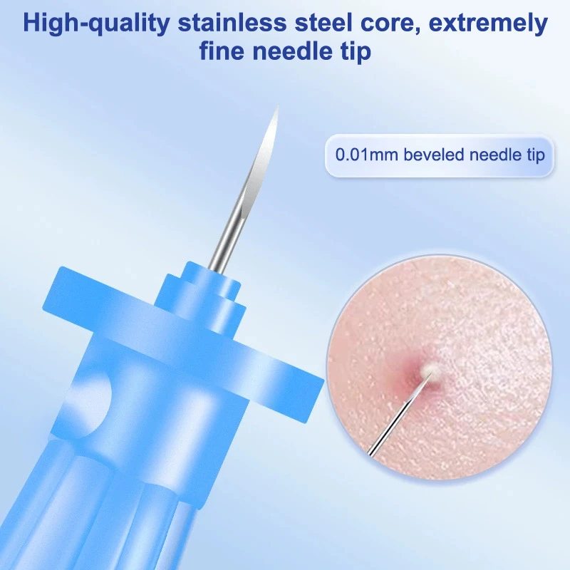 50 個使い捨てにきびにきびポッパー針にきび白頭にきび閉じた口プロフェッショナル滅菌クリアにきび針