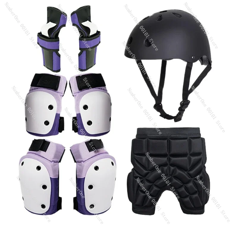 Gear Professional Roller Skating Children Adult Skating Knee Pads Elbow Pads Palm Six-piece Set Helmet Lu Chong Skating