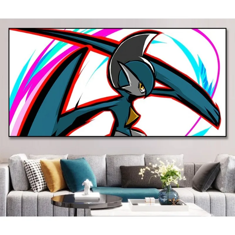 Pokemon Anime Peripheral Canvas Painting Watercolor Poster Wall Anime Art Wall Sticker Kawaii Abstract Picture living room Decor