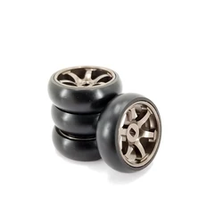 Atualize 4 pces 1/28 roda lisa do metal para wltoys 284131/k969/k989 carro rc deriva pneu