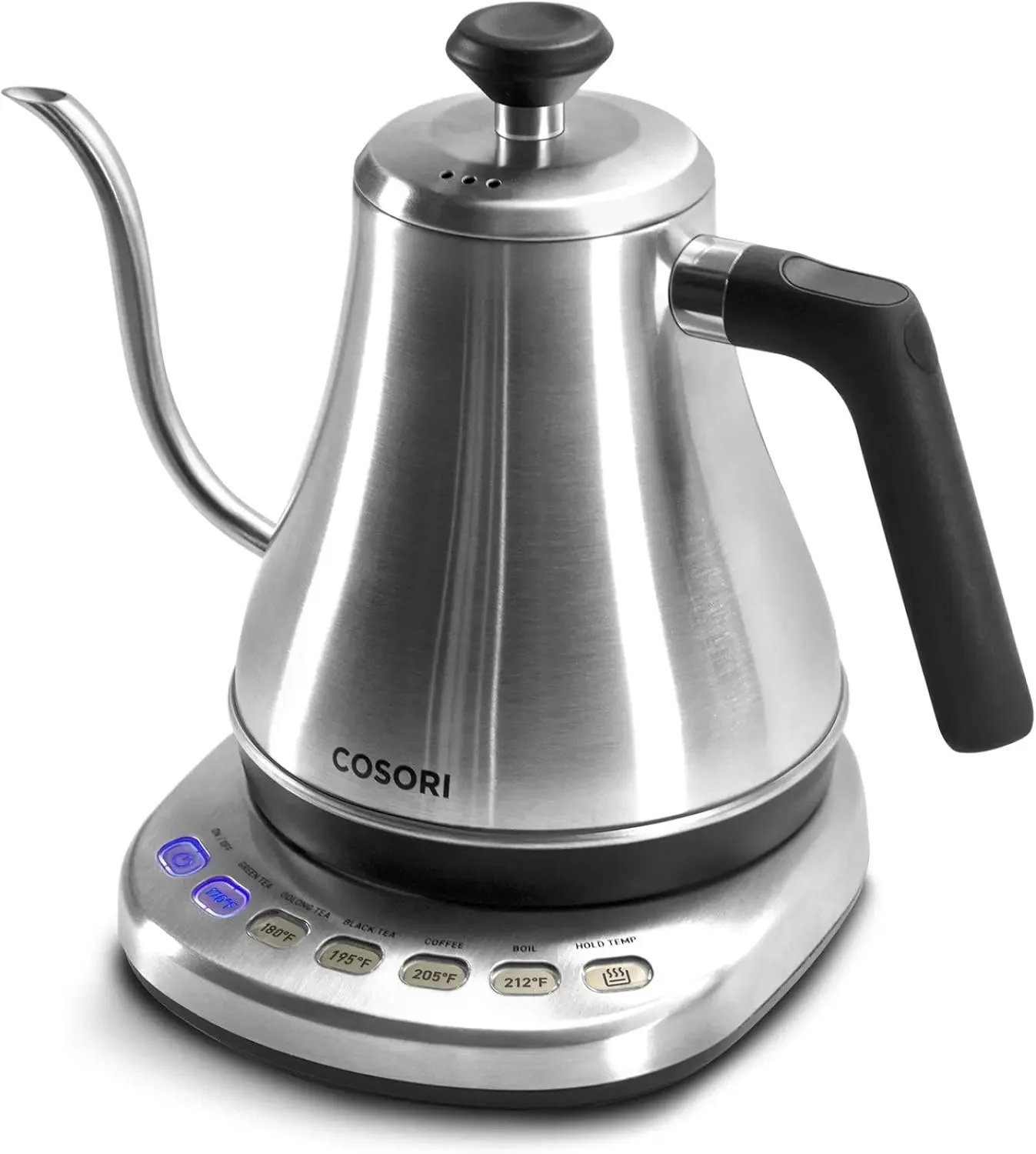 

Gooseneck Electric Kettle with 5 Variable Presets, Pour Over & Coffee maker, 100% Stainless Steel Inner Lid & Bottom, 1200 Watt