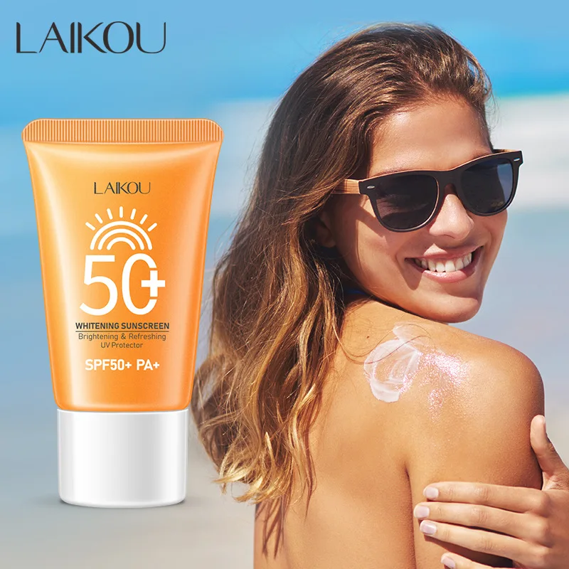 30g LAIKOU Whitening SPF50+ PA+ Sunscreen Cream Facial Skin Care Collagen Moisturizer Oil-control Whitening Sun Cream UVA/UVB
